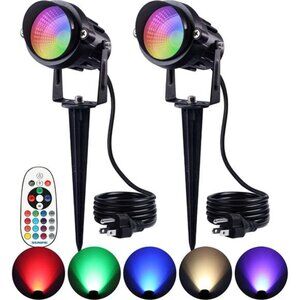 Halloween Spotlight Outdoor 12W RGB LED Color Changing Landscape Lights w Remote